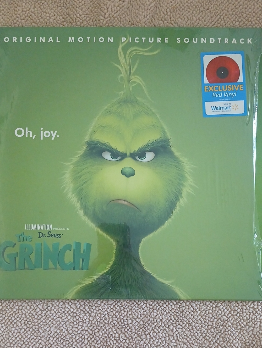 The Grinch Original Motion Picture Soundtrack Vinyl - Green Cover, Red Vinyl.